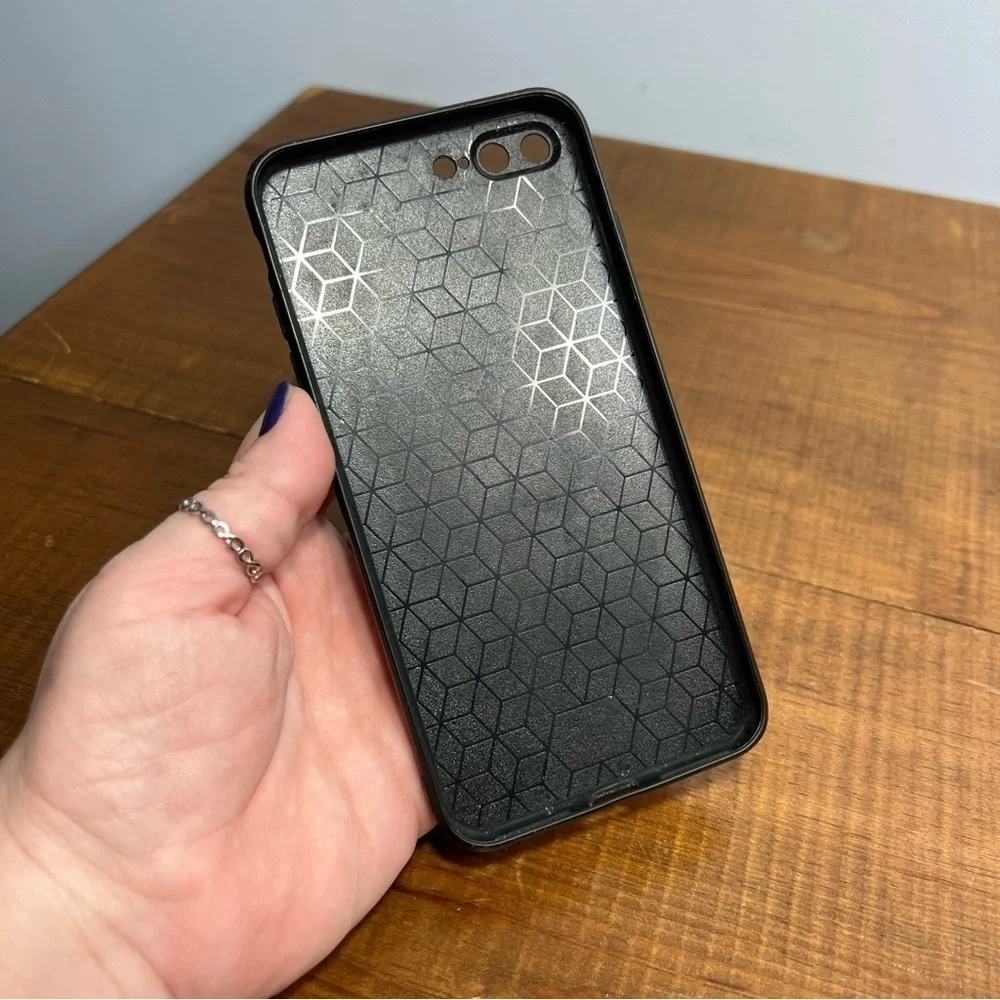 iPhone 8 Plus custom handmade phone case 3D dragon eyes in purple silicone